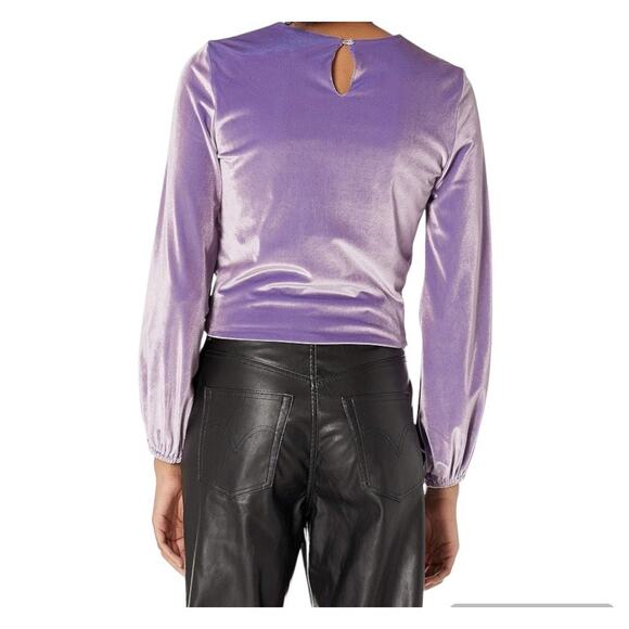 New Kendall & Kylie Velvet Purple Aqua Front Tie Top Plus Size 2X - Picture 2 of 6